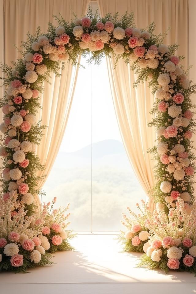 Gubahan pelamin perkahwinan dengan bunga segar